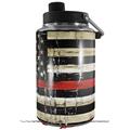 Skin Decal Wrap for Yeti 1 Gallon Jug Painted Faded and Cracked Red Line USA American Flag - JUG NOT INCLUDED by WraptorSkinz