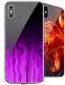 2 Decal style Skin Wraps set compatible with Apple iPhone X and XS Fire Purple