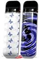Skin Decal Wrap 2 Pack for Smok Novo v1 Pastel Butterflies Blue on White VAPE NOT INCLUDED