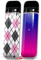 Skin Decal Wrap 2 Pack for Smok Novo v1 Argyle Pink and Gray VAPE NOT INCLUDED
