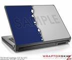 Small Laptop Skin Ripped Colors Blue Gray