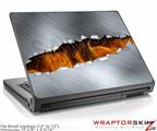 Small Laptop Skin Ripped Metal Fire