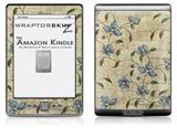 Flowers and Berries Blue - Decal Style Skin (fits 4th Gen Kindle with 6inch display and no keyboard)