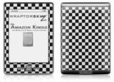 Checkered Canvas Black and White - Decal Style Skin (fits 4th Gen Kindle with 6inch display and no keyboard)
